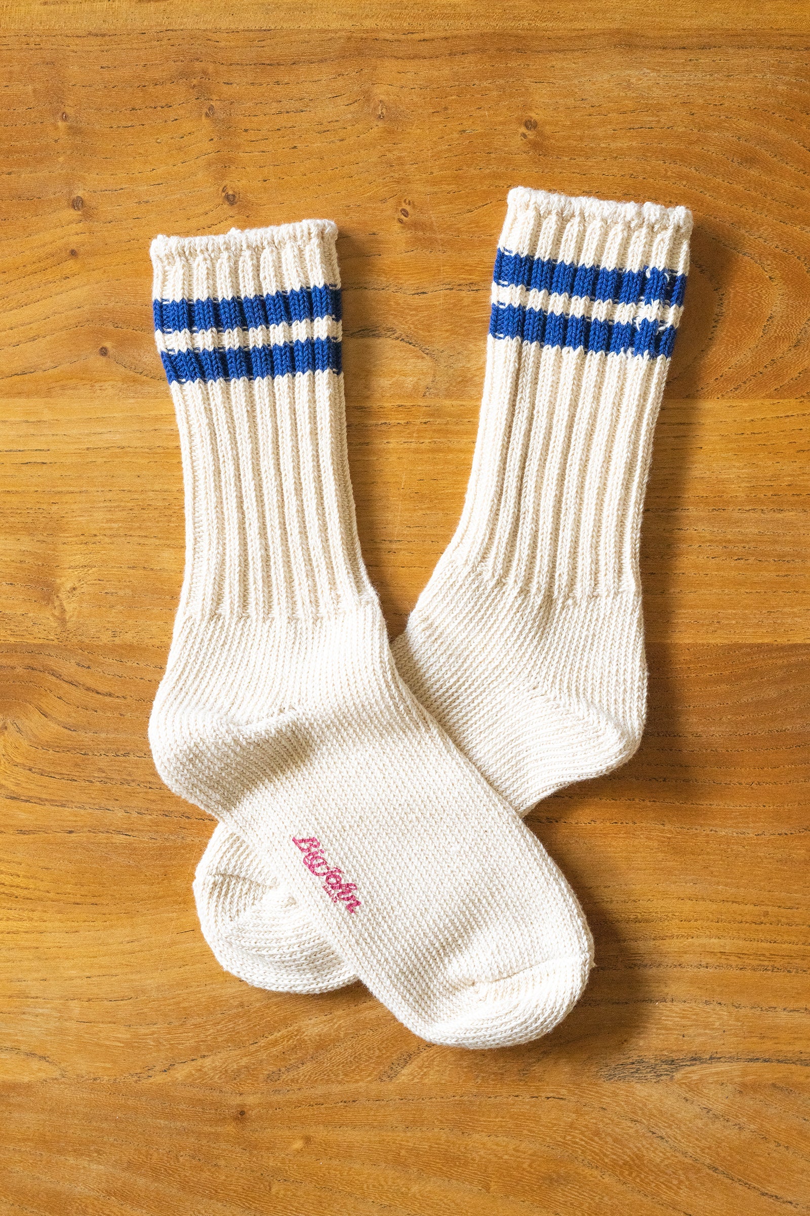 MSX01 (01) Denim Yarn Line Socks – Blue