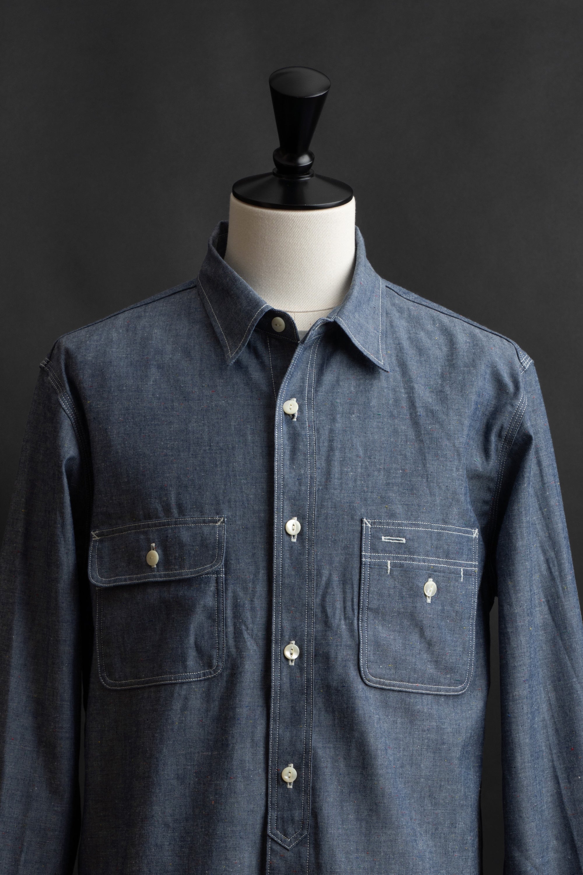 MS004R (01C) Color Nep Selvedge Chambray Shirt