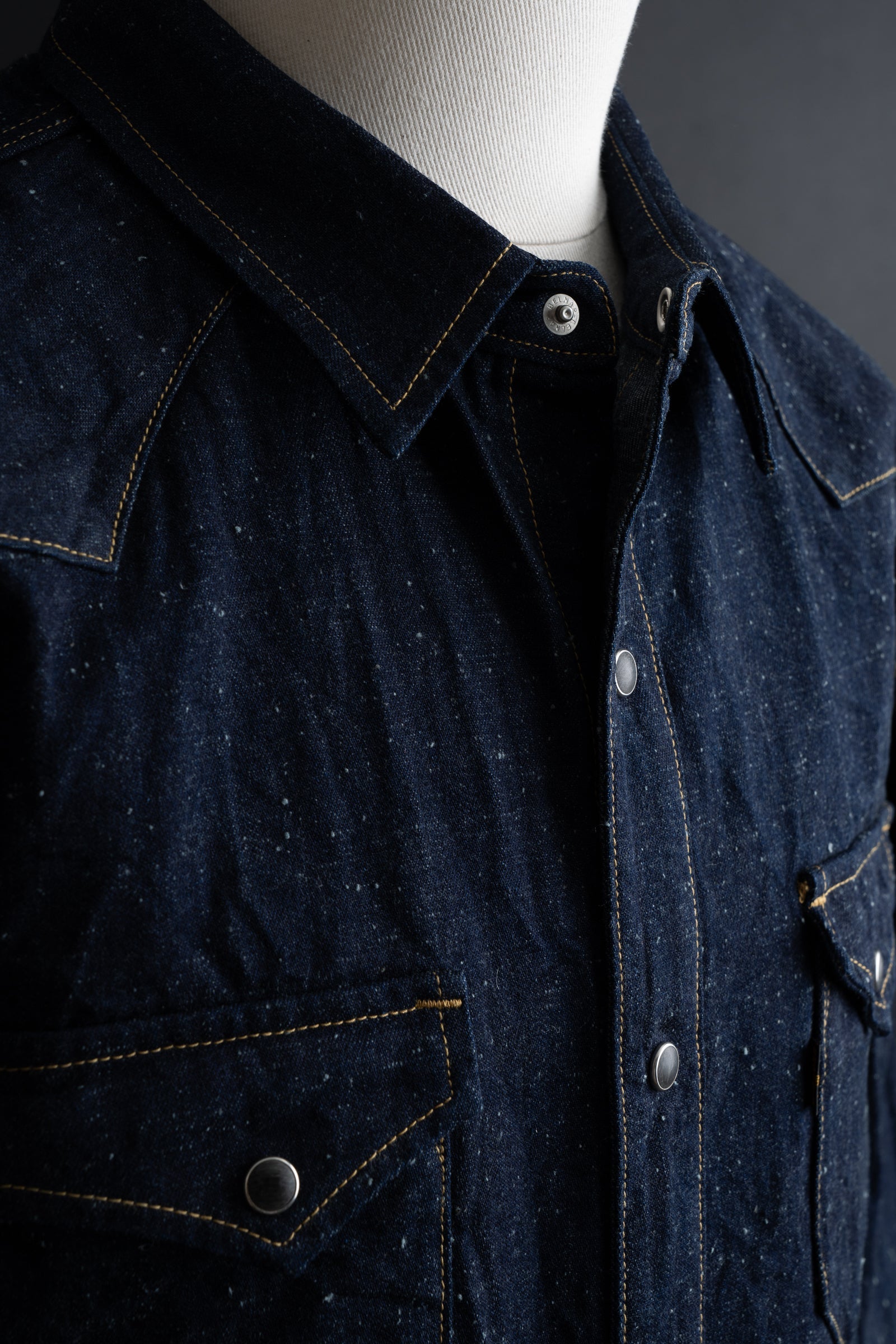 MS004E (001) 10oz SELVADGE DENIM WESTERN SHIRTS