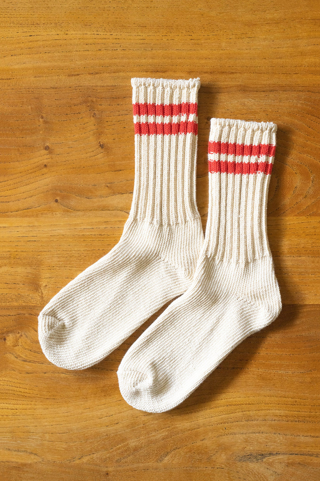 MSX01 (25) Denim Yarn Line Socks – Red