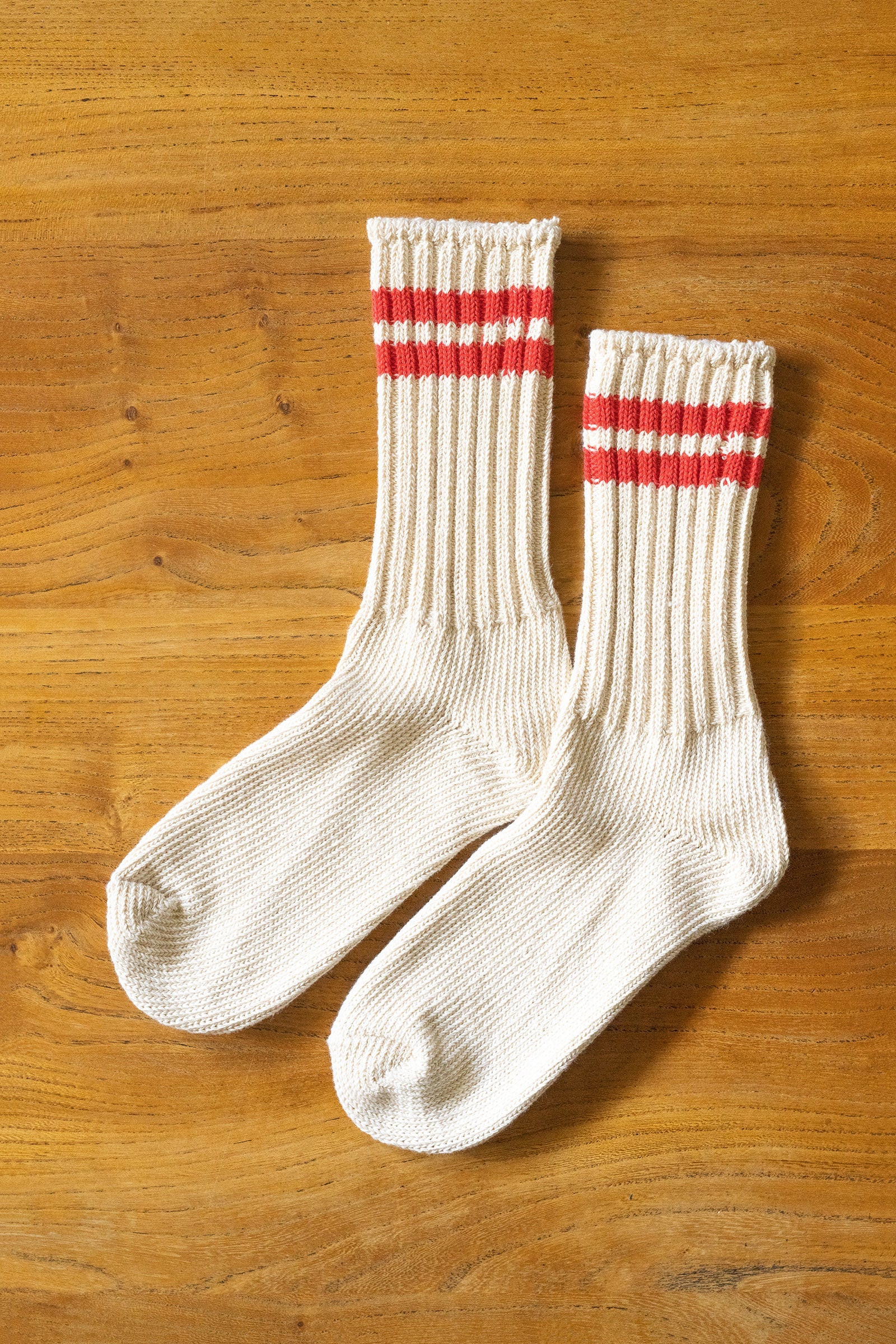 MSX01 (25) Denim Yarn Line Socks – Red