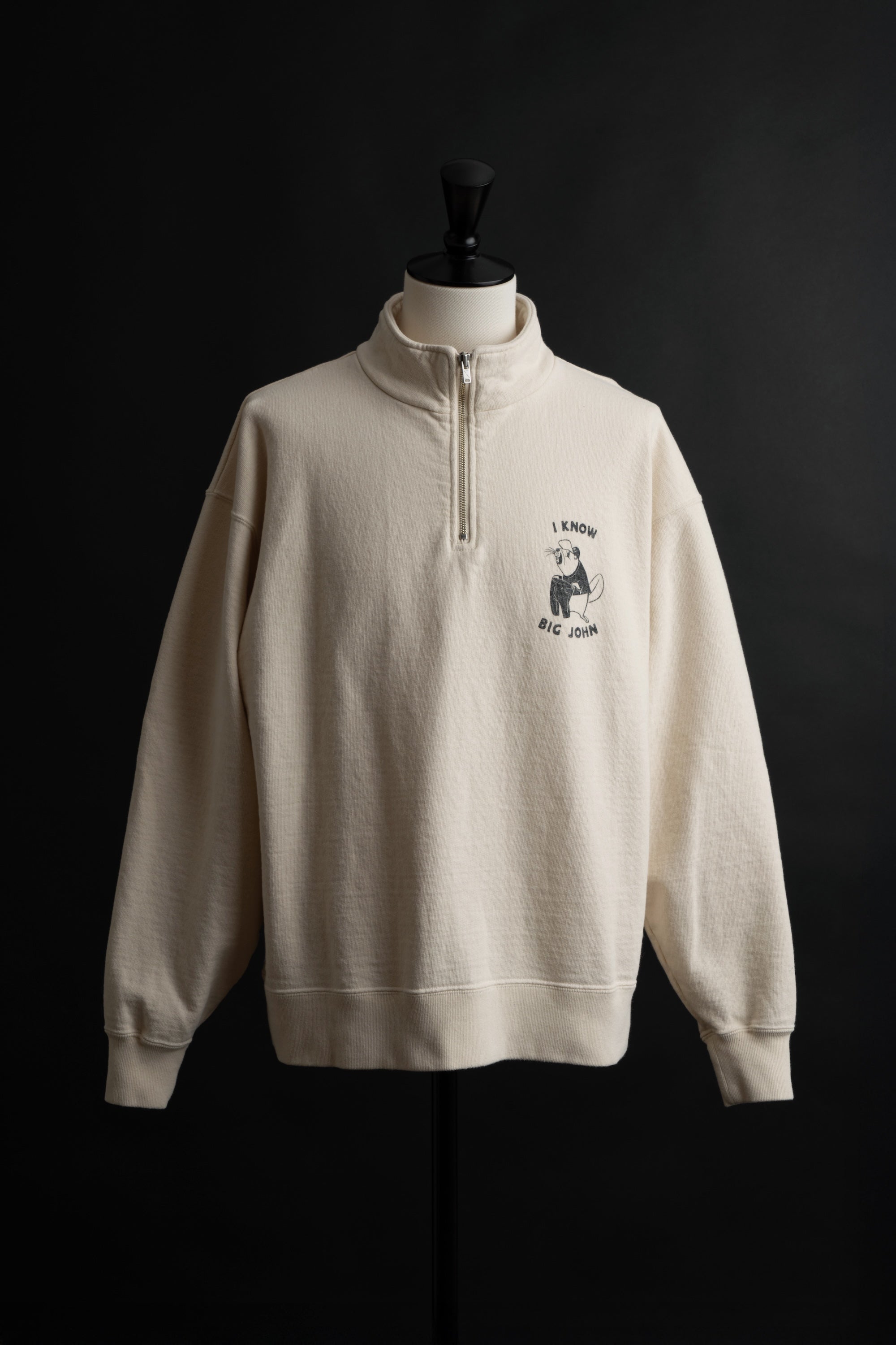 MTE010(66) [BEAVER] HARF ZIP SWEATSHIRTS NATURAL