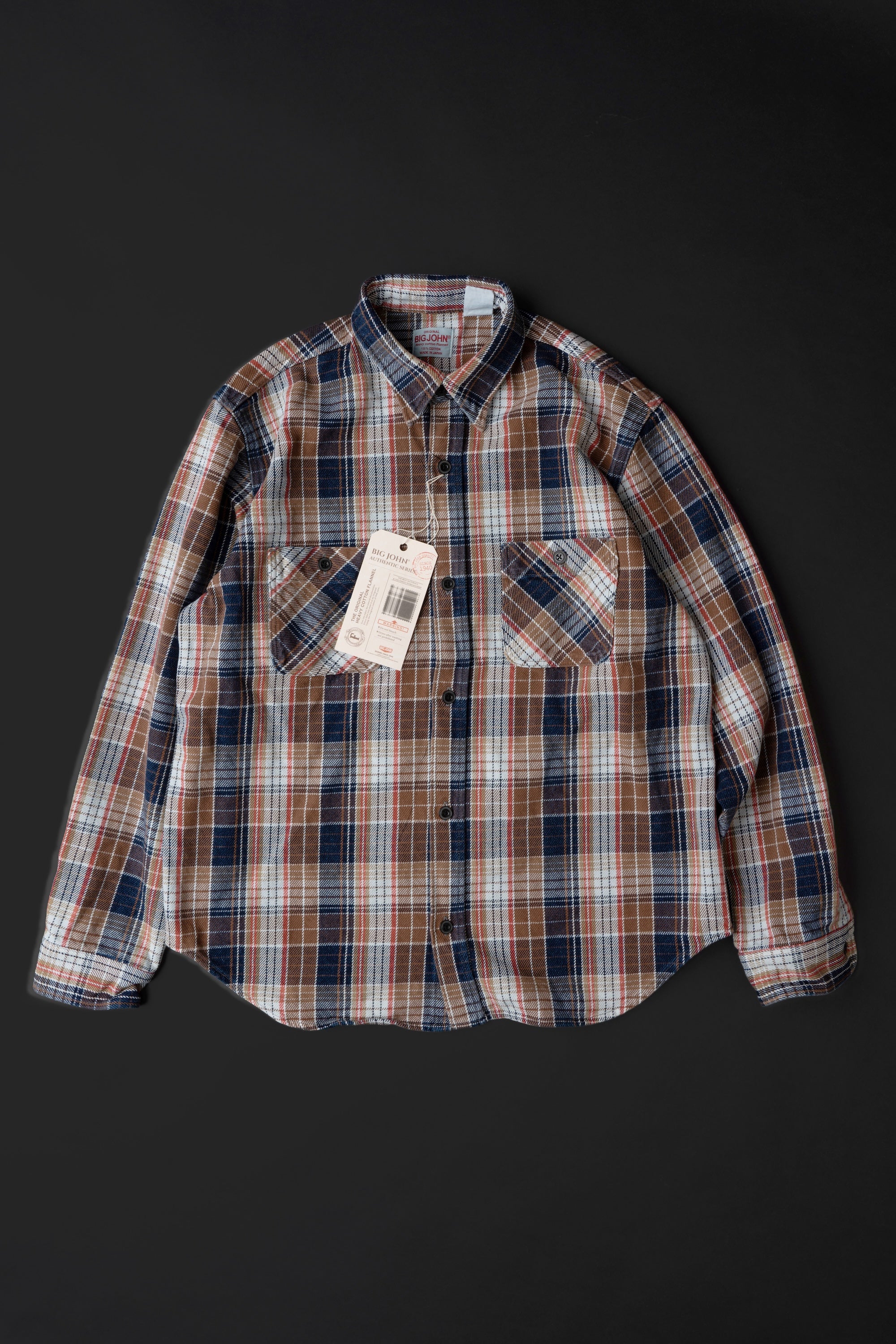 MS001G (REC) INDIGO CHECK HEAVY FLANNEL SHIRT