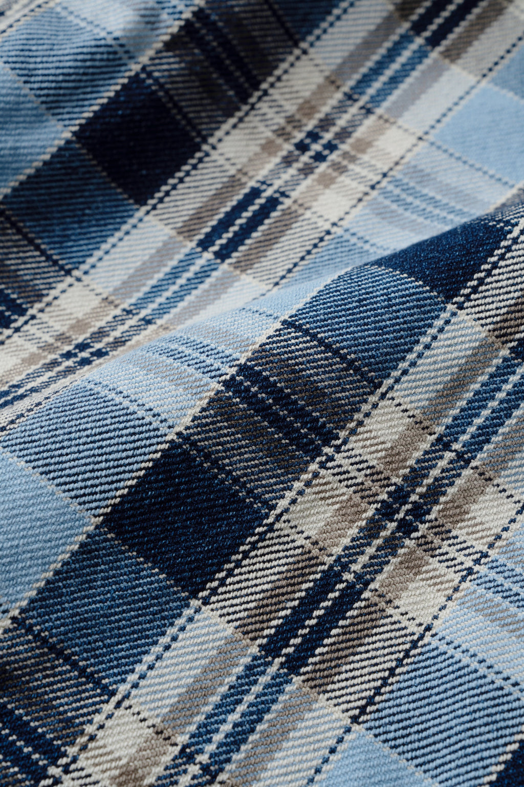 MS001G (BLC)  INDIGO CHECK HEAVY FLANNEL SHIRT