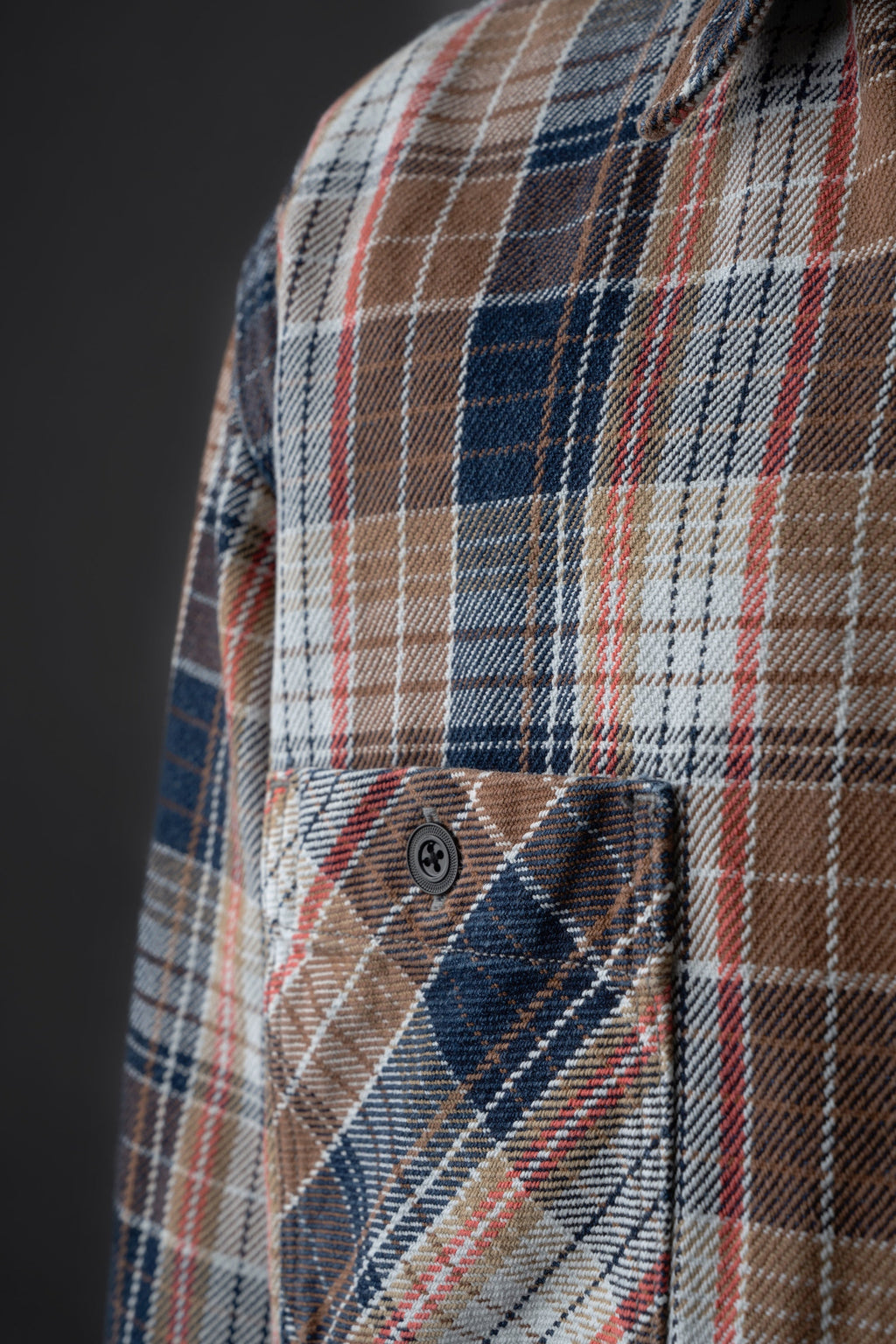 MS001G (REC) INDIGO CHECK HEAVY FLANNEL SHIRT
