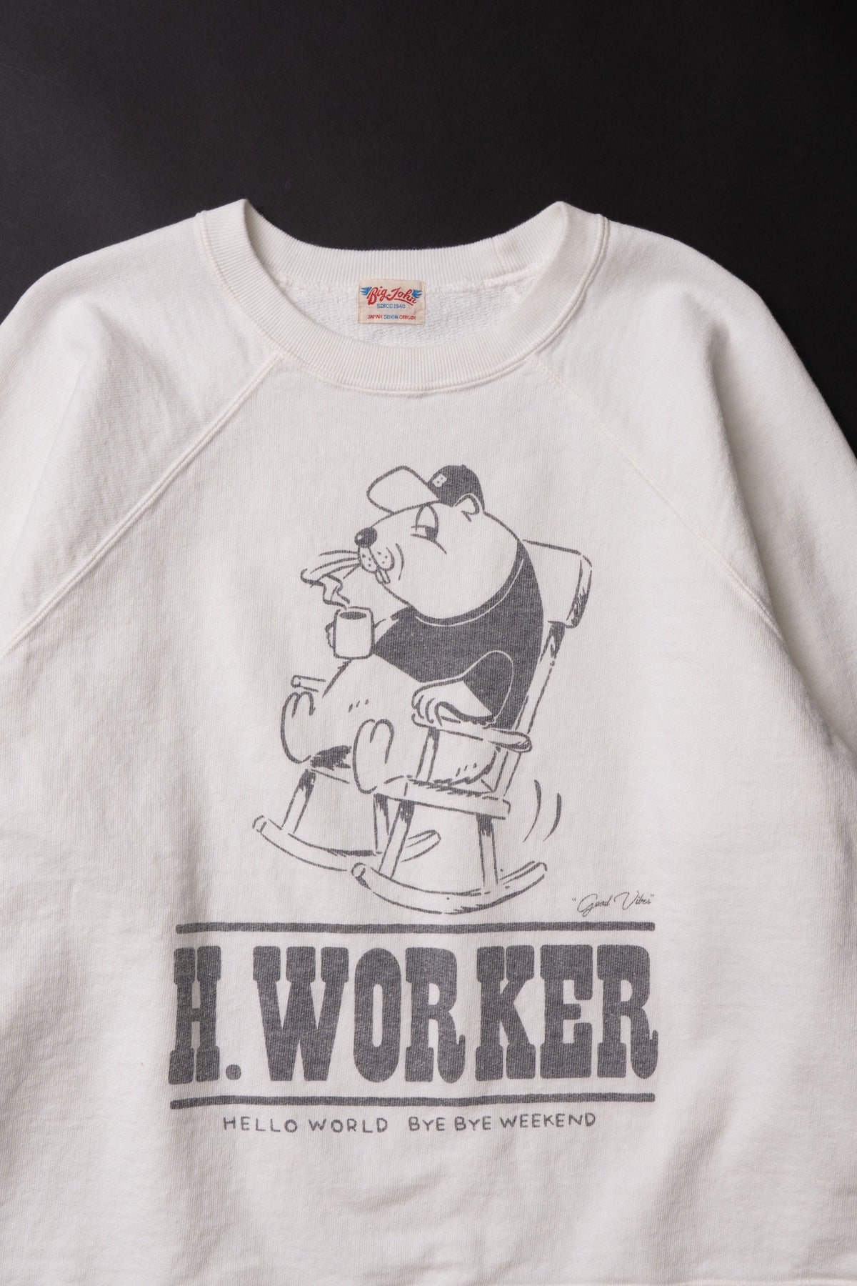 MTE008(69) [BEAVER] RAGLAN SLEEVES SWEAT | WHITE