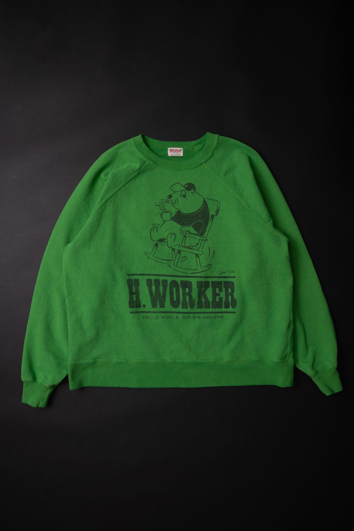 MTE008(14) [BEAVER] RAGLAN SLEEVES SWEAT | GREEN