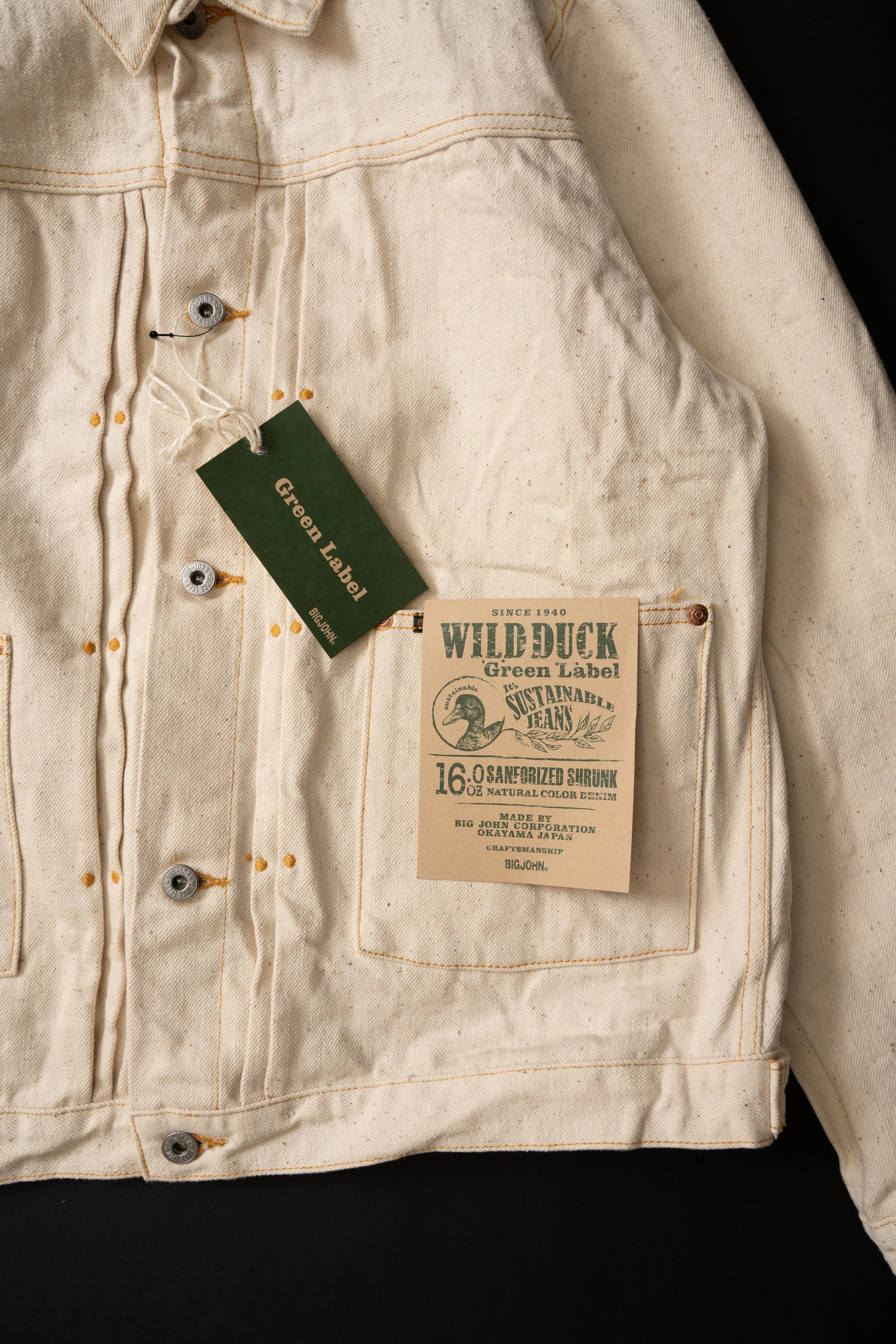 M6013RC (66) GR LABEL WILD DUCK JACKET Natural – Big-John-Intl