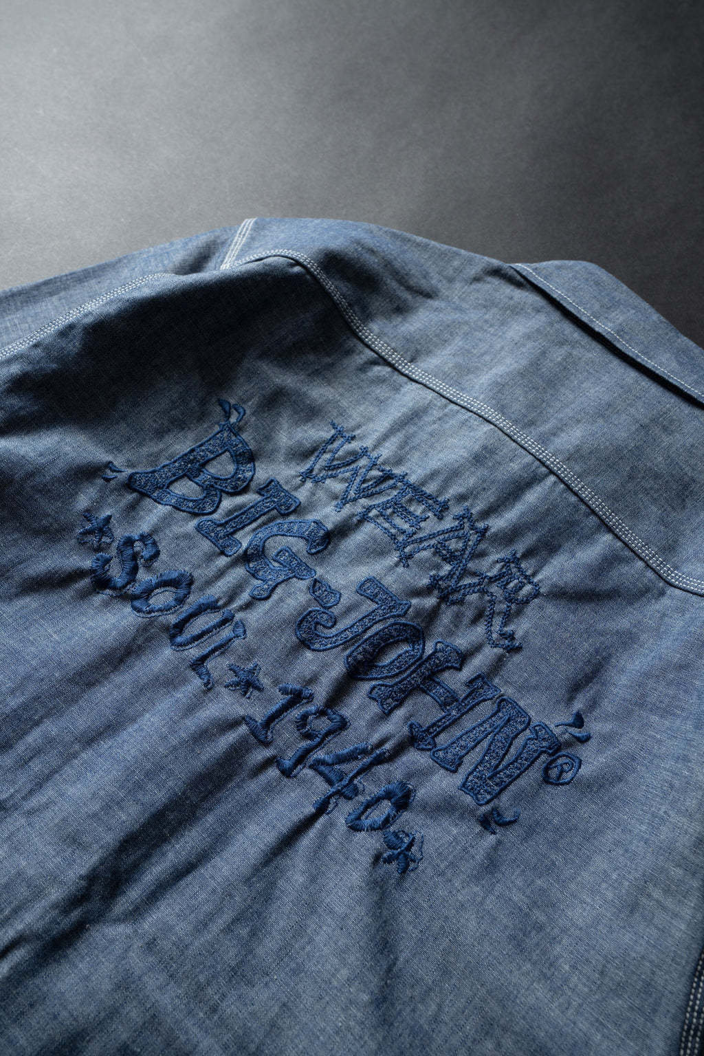 MS003R (01EB) Selvedge Chambray Shirt | Navy Emb