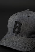 VBBJ049- (64 GRAY) BJ BASEBALL B LOGO CAP