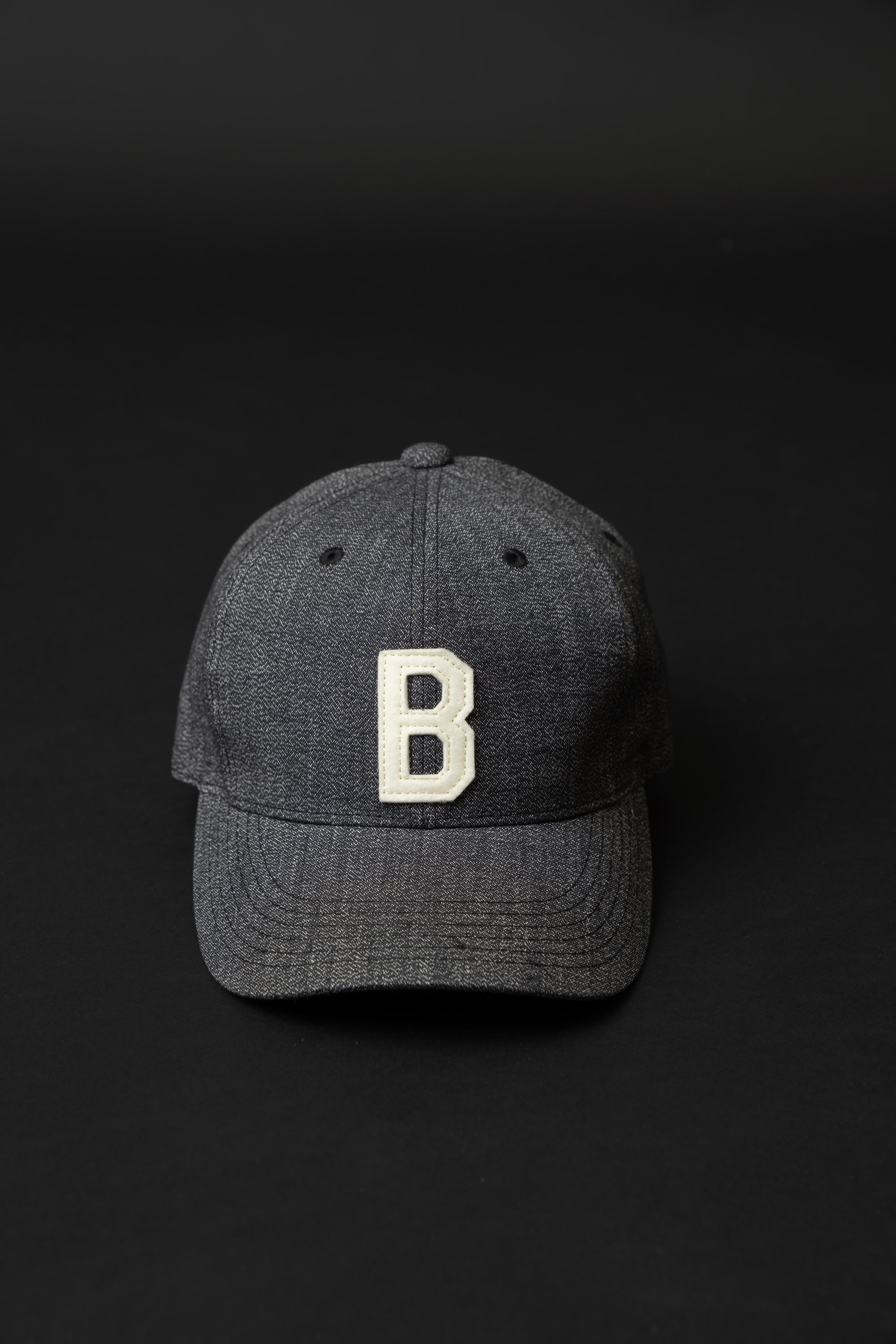 VBBJ049- (64 GRAY) BJ BASEBALL B LOGO CAP