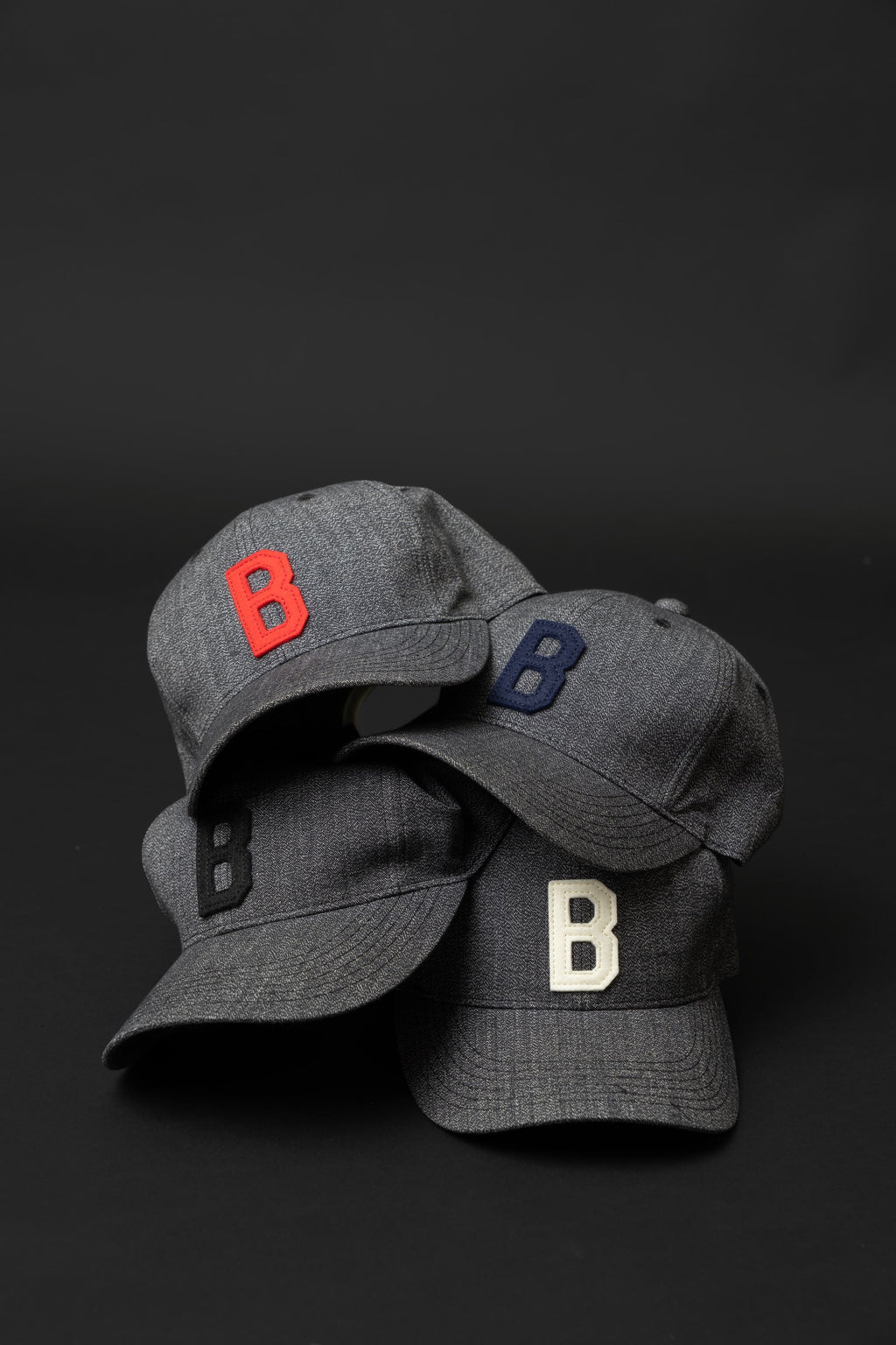 VBBJ049- (64 GRAY) BJ BASEBALL B LOGO CAP