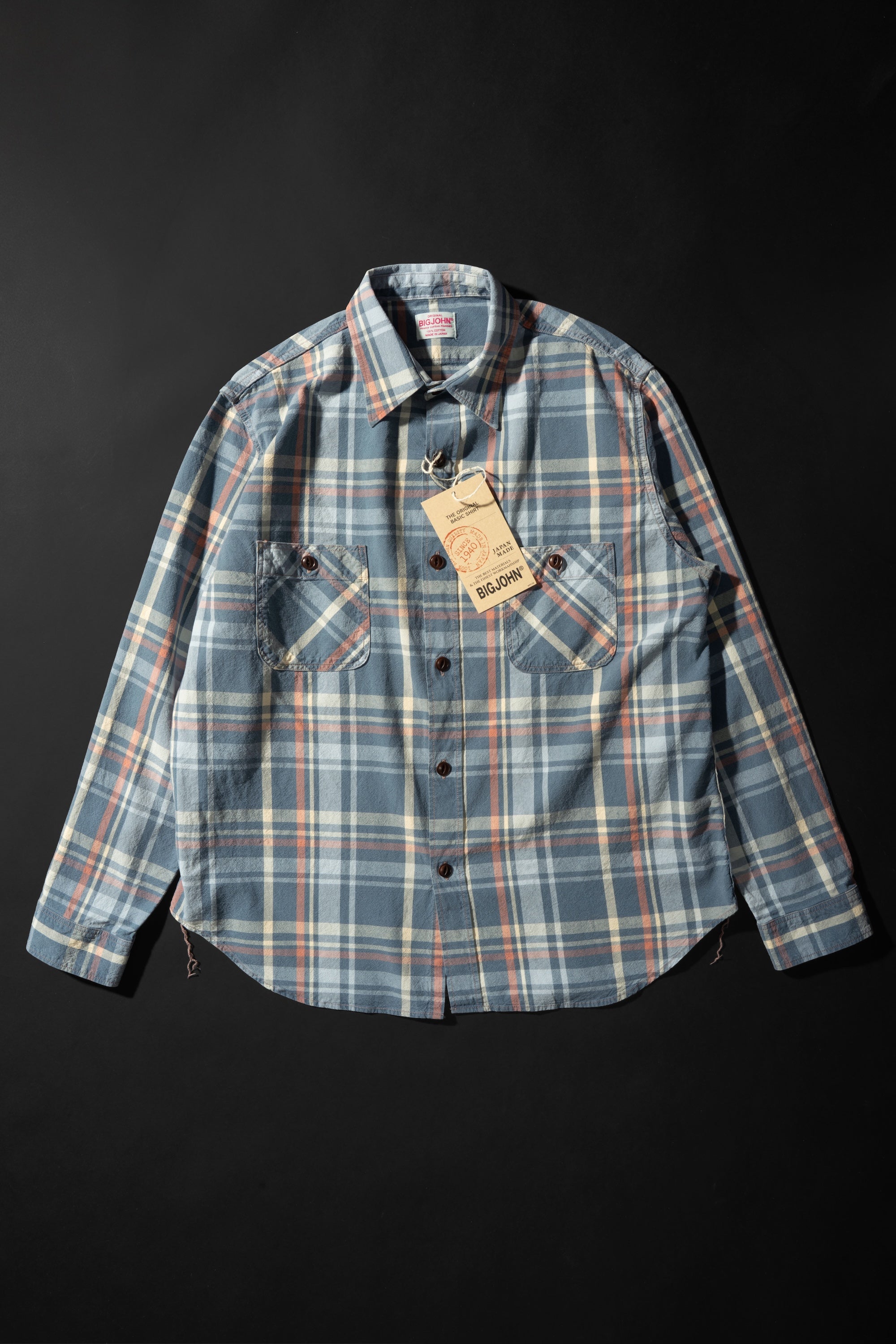 MS012G (ID02) INDIGO CHECK SHIRTS – Big-John-Intl