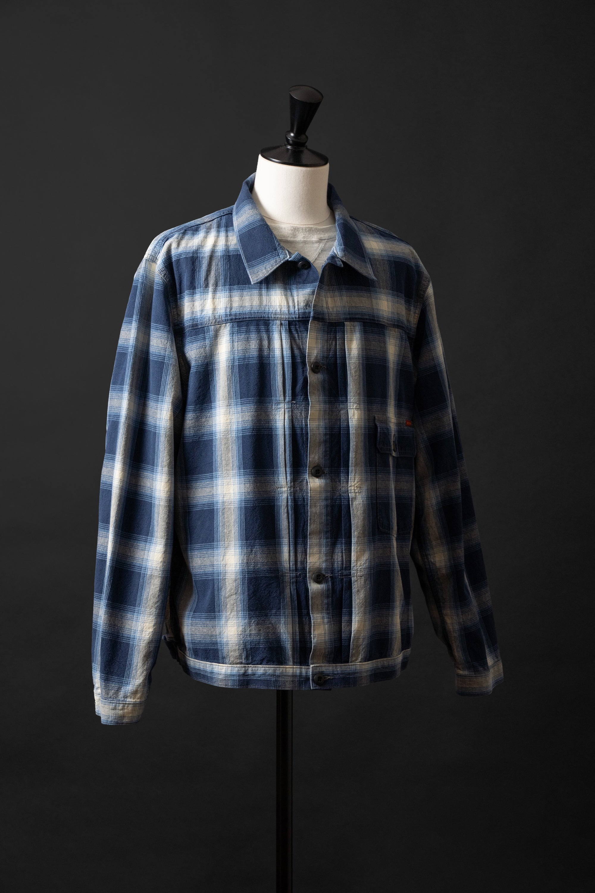 M6010J (ID01) INDIGO CHECK JACKET
