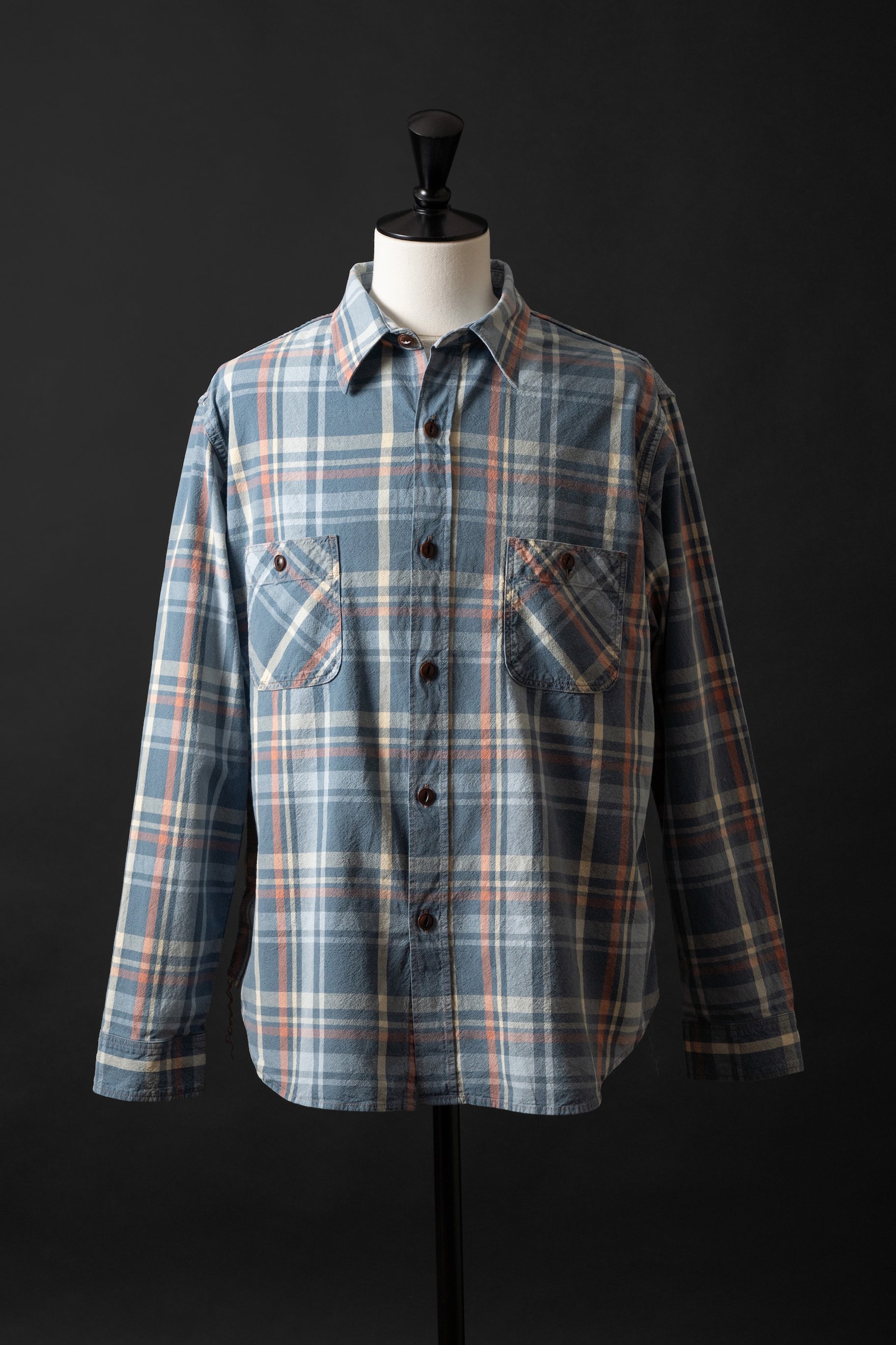 MS012G (ID02) INDIGO CHECK SHIRTS – Big-John-Intl
