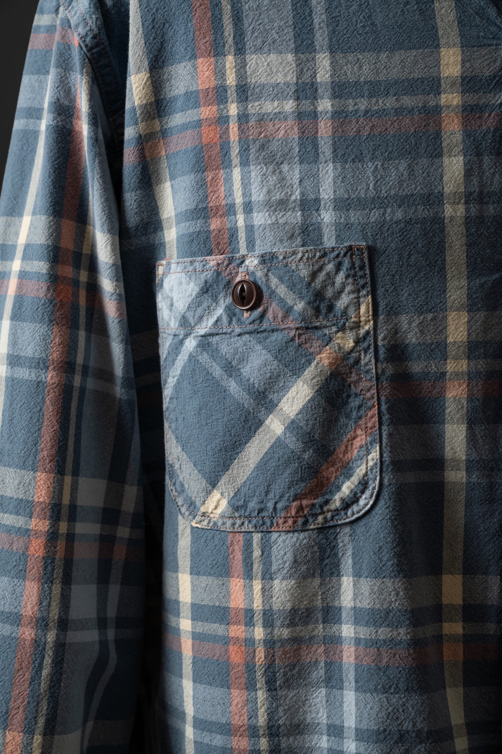 MS012G (ID02) INDIGO CHECK SHIRTS – Big-John-Intl