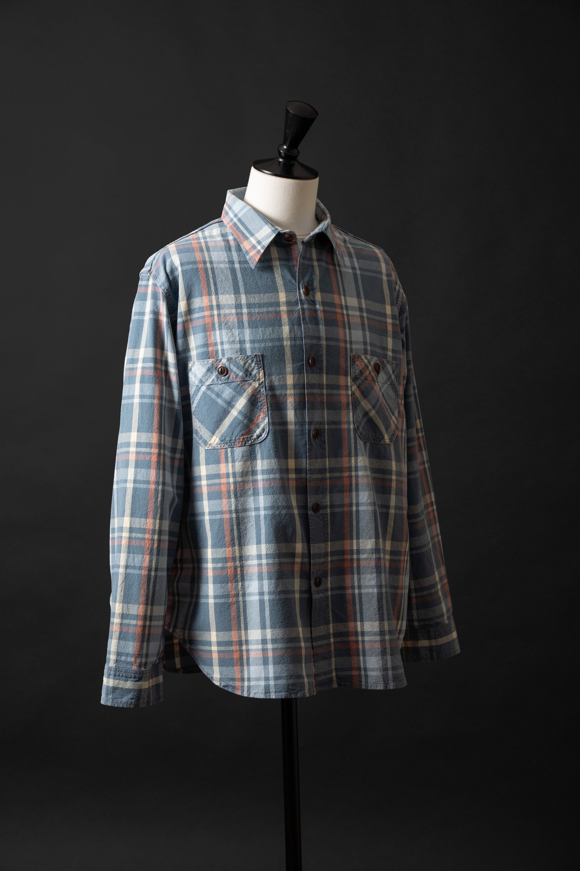 MS012G (ID02) INDIGO CHECK SHIRTS – Big-John-Intl