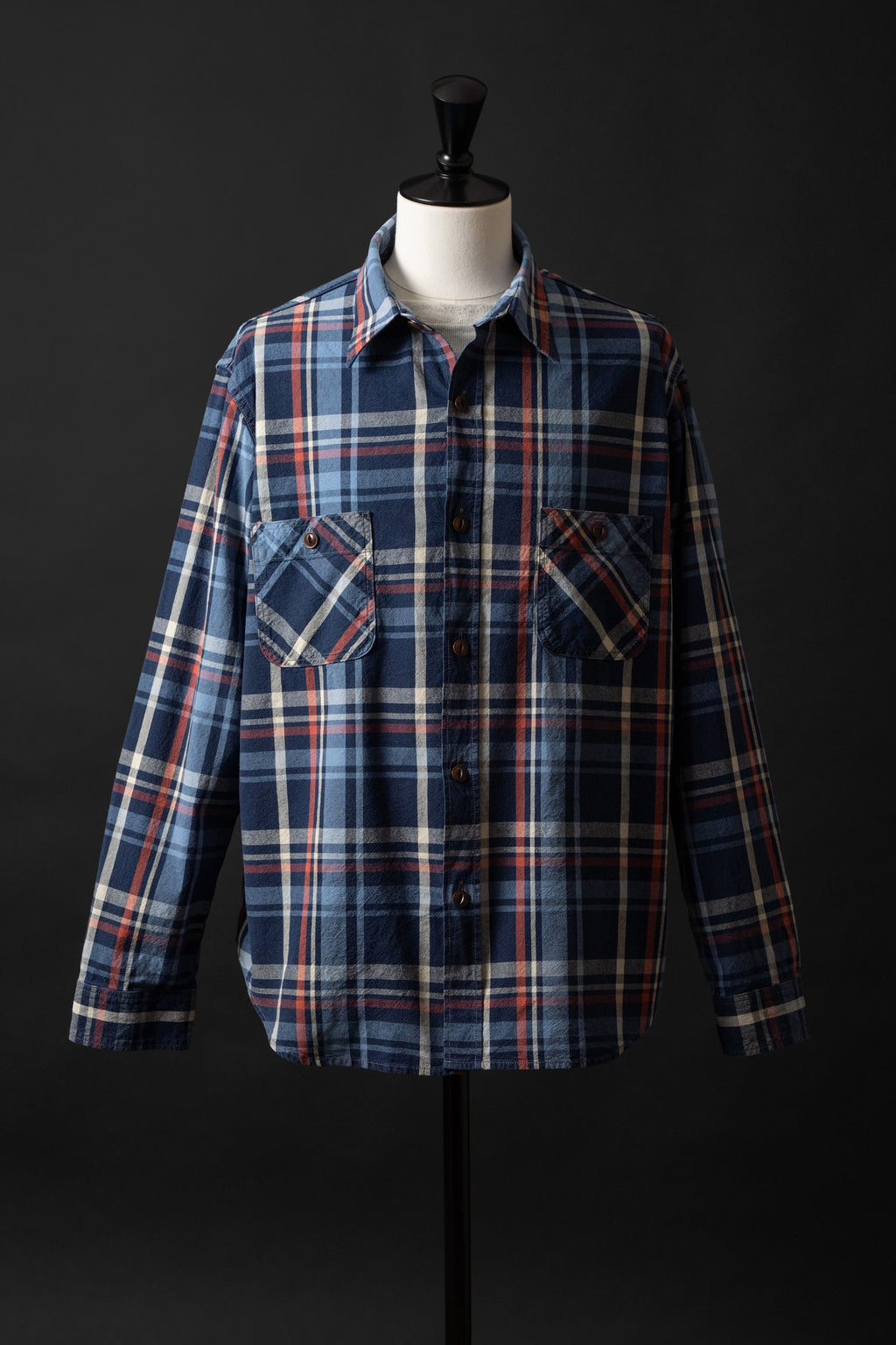 MS012G (ID01) INDIGO CHECK SHIRTS