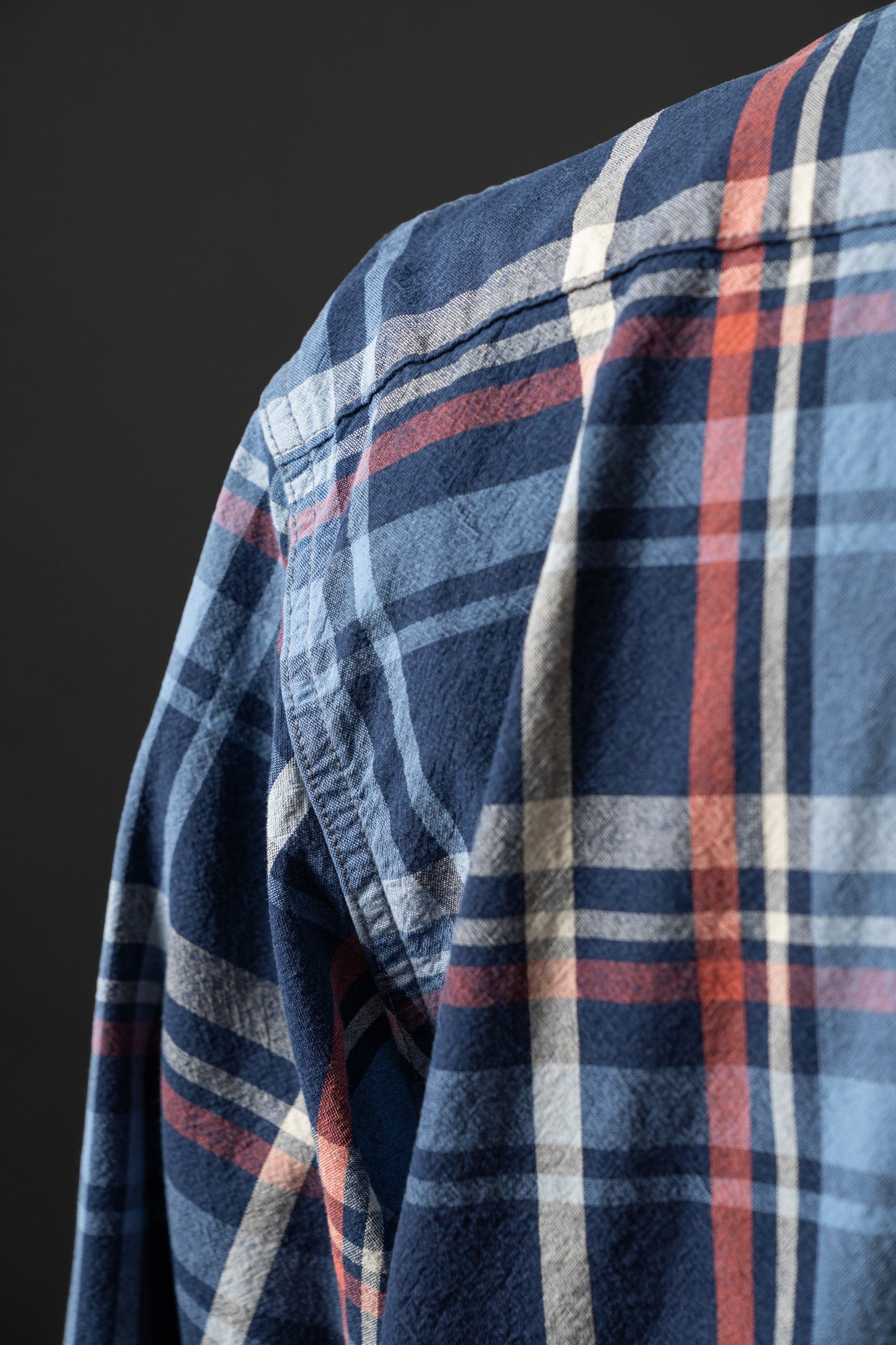 MS012G (ID01) INDIGO CHECK SHIRTS